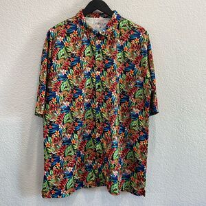 Handup Apparel Hawaiian Crouching Tiger Button Up Cycling Shirt Size XL
